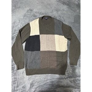 Dockers Men's Green Geometric Sweater XL Excellent Pre-Owned Soft Pullover